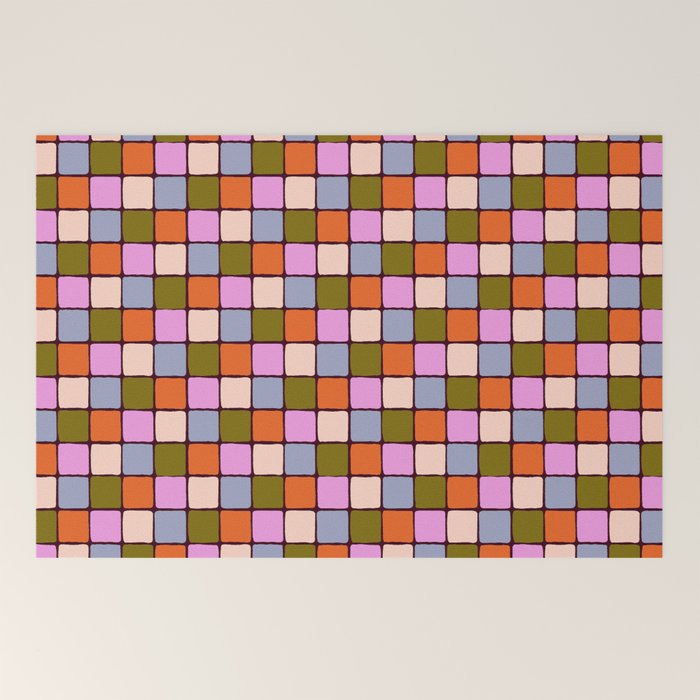 1970s Disco Dancefloor Checkerboard Pattern Welcome Mat
