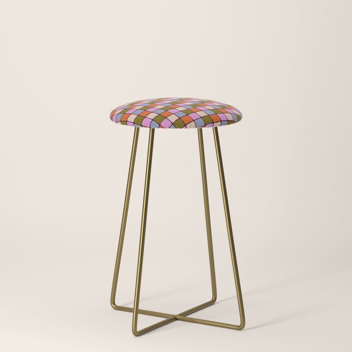 1970s Disco Dancefloor Checkerboard Pattern Stool