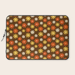 1970s flowers brown and orange Laptop Sleeve