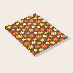 1970s flowers brown and orange Notebook