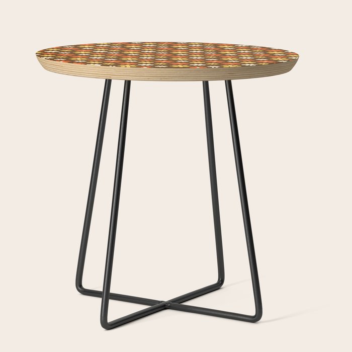 1970s flowers brown and orange Side Table