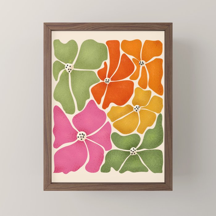 70's Florals Mini Art Print