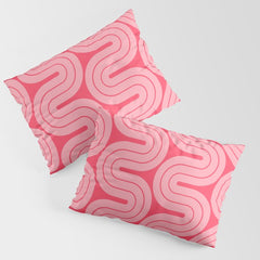70s Throwback Wavy Stripes Pattern Pillow Sham
