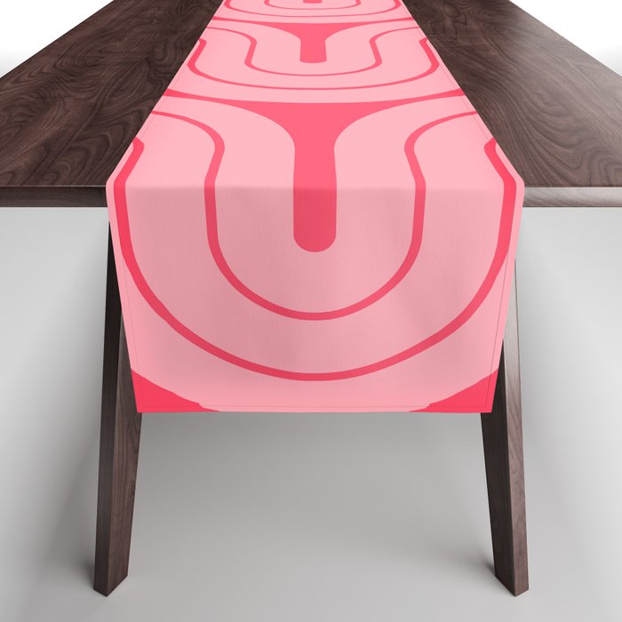 70s Throwback Wavy Stripes Pattern Table Runner