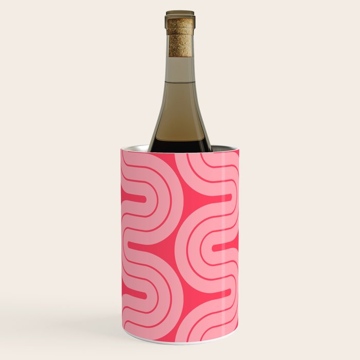 70s Throwback Wavy Stripes Pattern Wine Chiller