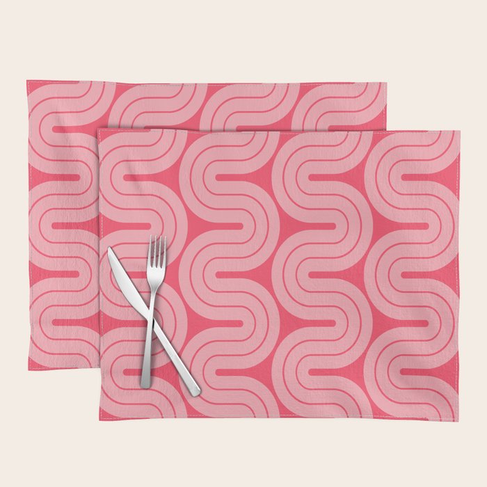 70s Throwback Wavy Stripes Pattern Placemat
