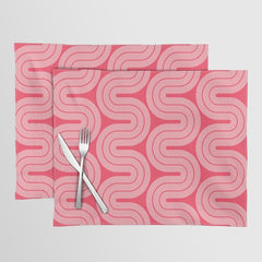 70s Throwback Wavy Stripes Pattern Placemat