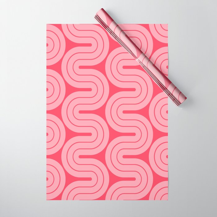 70s Throwback Wavy Stripes Pattern Wrapping Paper