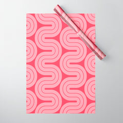 70s Throwback Wavy Stripes Pattern Wrapping Paper