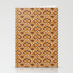 70s mod fabric repeat, orange and browns Stationery Card