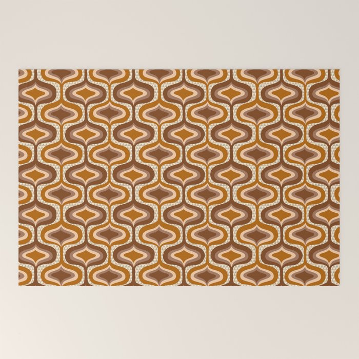 70s mod fabric repeat, orange and browns Welcome Mat