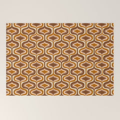 70s mod fabric repeat, orange and browns Welcome Mat