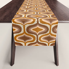 70s mod fabric repeat, orange and browns Table Runner