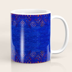 -A5- Royal Calm Blue Bohemian Moroccan Artwork. Coffee Mug