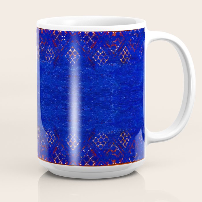 -A5- Royal Calm Blue Bohemian Moroccan Artwork. Coffee Mug