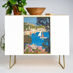 1926 FRANCE Summer On The Cote D'Azur Travel Poster Credenza