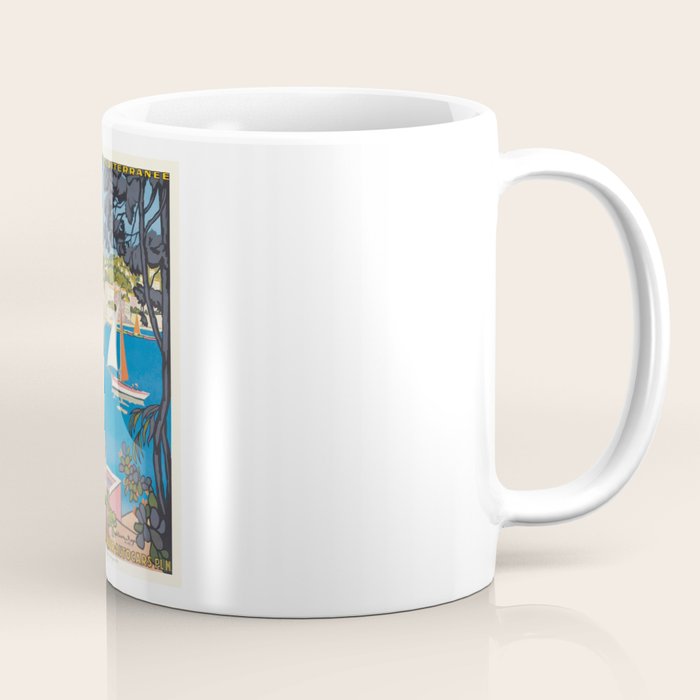 1926 FRANCE Summer On The Cote D'Azur Travel Poster Coffee Mug