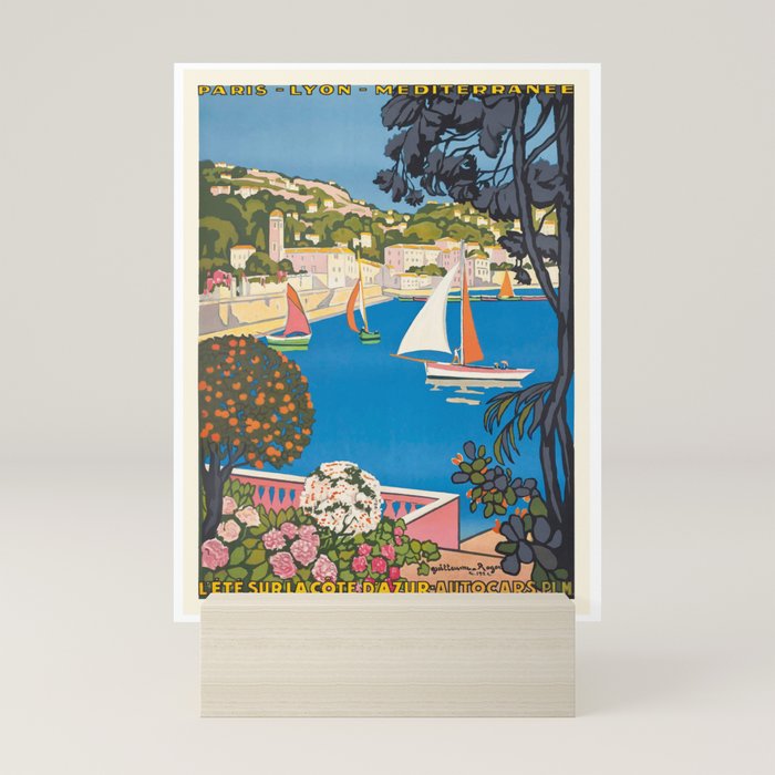 1926 FRANCE Summer On The Cote D'Azur Travel Poster Mini Art Print