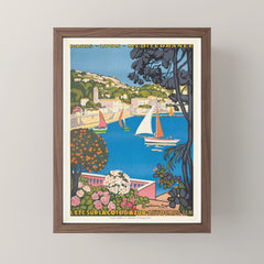 1926 FRANCE Summer On The Cote D'Azur Travel Poster Mini Art Print