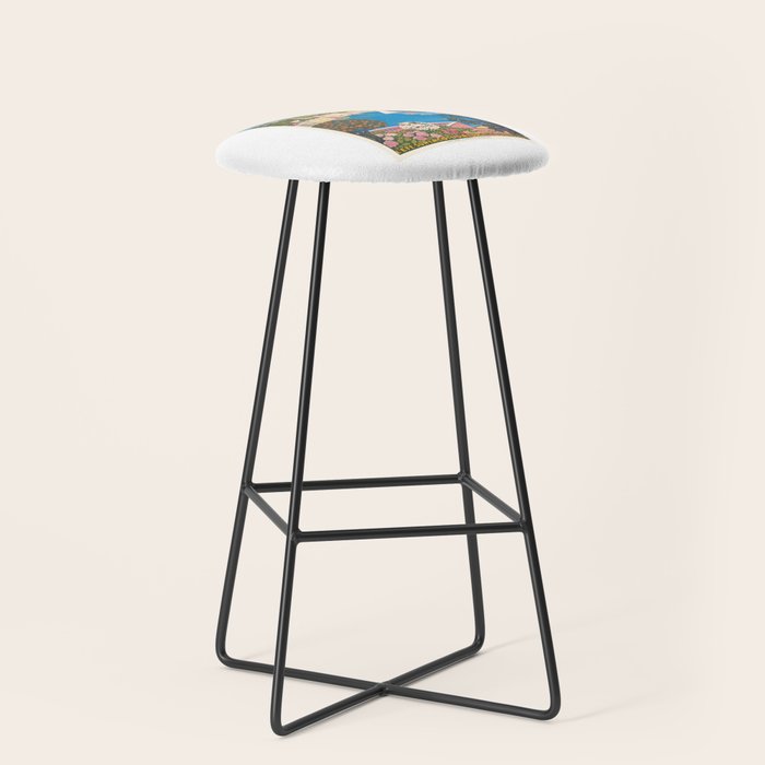 1926 FRANCE Summer On The Cote D'Azur Travel Poster Stool