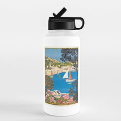 1926 FRANCE Summer On The Cote D'Azur Travel Poster Water Bottle