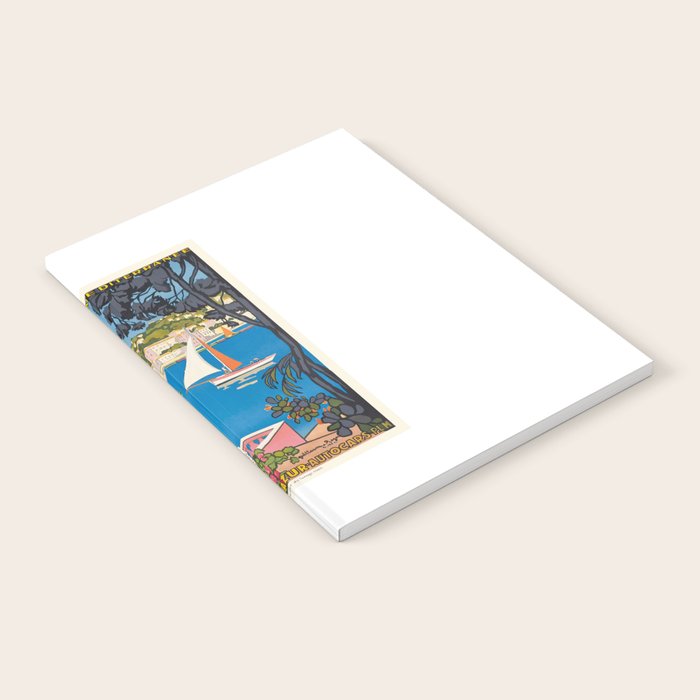 1926 FRANCE Summer On The Cote D'Azur Travel Poster Notebook
