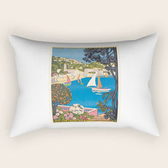 1926 FRANCE Summer On The Cote D'Azur Travel Poster Rectangular Pillow