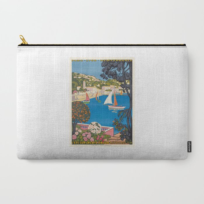 1926 FRANCE Summer On The Cote D'Azur Travel Poster Carry All Pouch