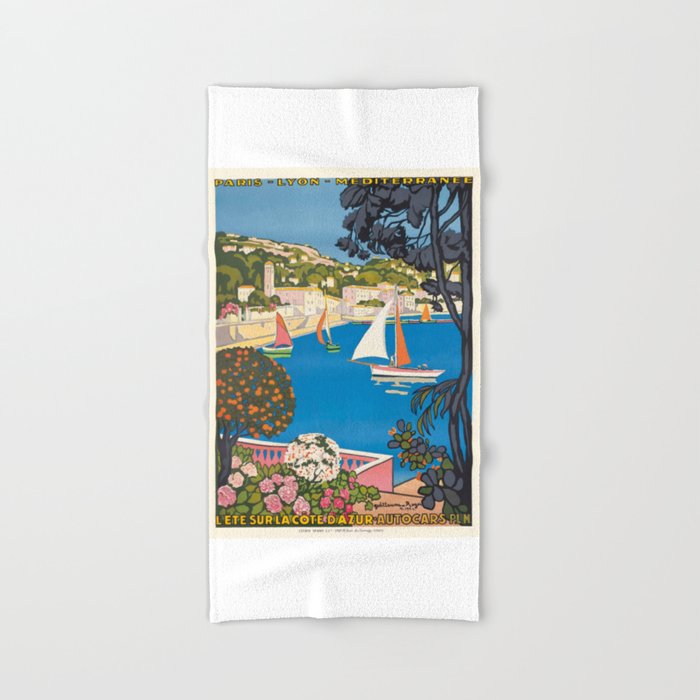 1926 FRANCE Summer On The Cote D'Azur Travel Poster Bath Towel