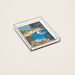 1926 FRANCE Summer On The Cote D'Azur Travel Poster Acrylic Tray
