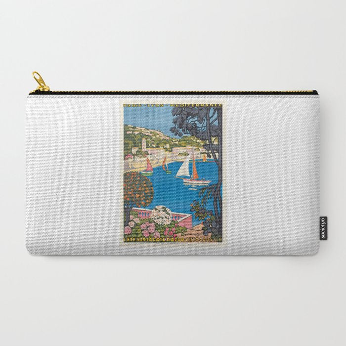 1926 FRANCE Summer On The Cote D'Azur Travel Poster Carry All Pouch