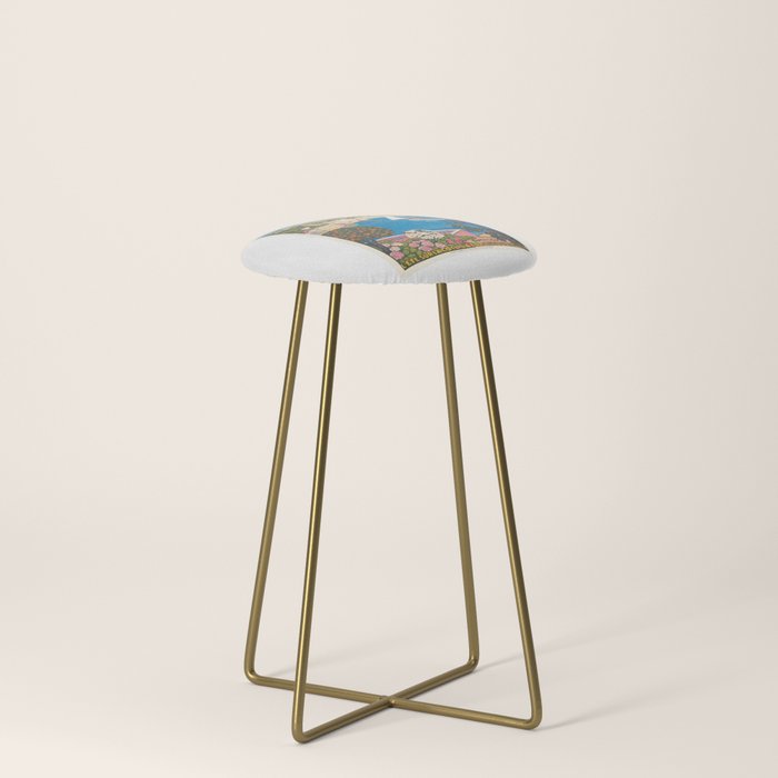 1926 FRANCE Summer On The Cote D'Azur Travel Poster Stool