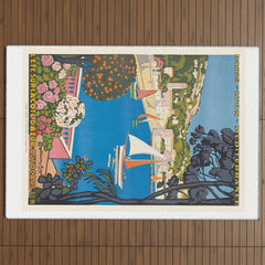 1926 FRANCE Summer On The Cote D'Azur Travel Poster Outdoor Rug