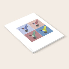 05 Blue, Red, Green, Yellow Hummingbird Notebook