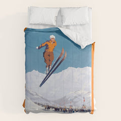 1927 Chamonix - Mont Blanc France Ski Championship Poster Comforter