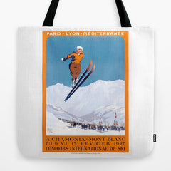 1927 Chamonix - Mont Blanc France Ski Championship Poster Tote Bag