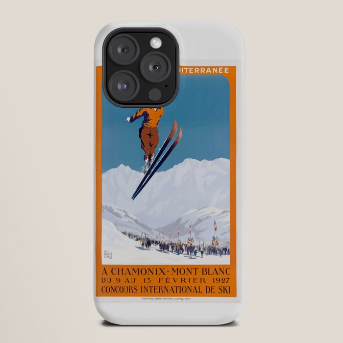 1927 Chamonix - Mont Blanc France Ski Championship Poster iPhone Case