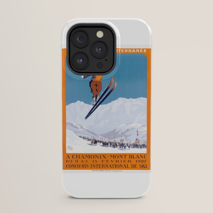 1927 Chamonix - Mont Blanc France Ski Championship Poster iPhone Case