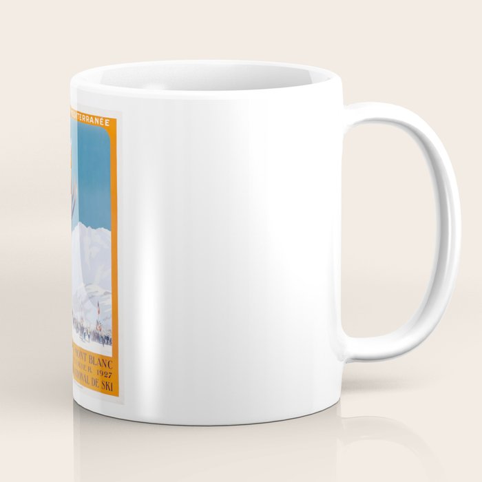 1927 Chamonix - Mont Blanc France Ski Championship Poster Coffee Mug