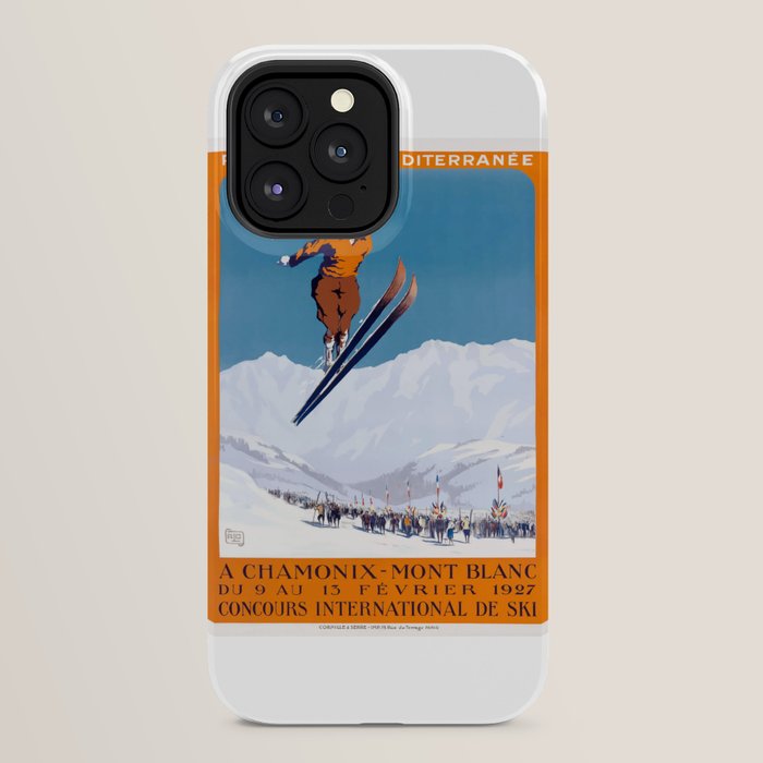 1927 Chamonix - Mont Blanc France Ski Championship Poster iPhone Case