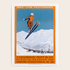 1927 Chamonix - Mont Blanc France Ski Championship Poster Poster