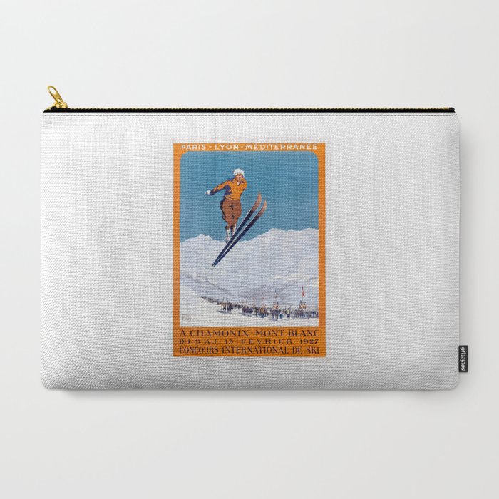 1927 Chamonix - Mont Blanc France Ski Championship Poster Carry All Pouch
