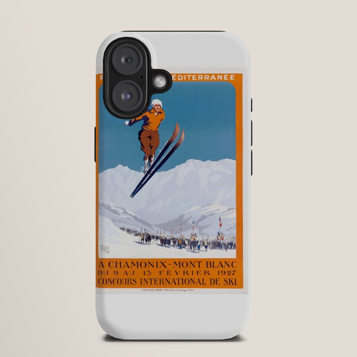 1927 Chamonix - Mont Blanc France Ski Championship Poster iPhone Case