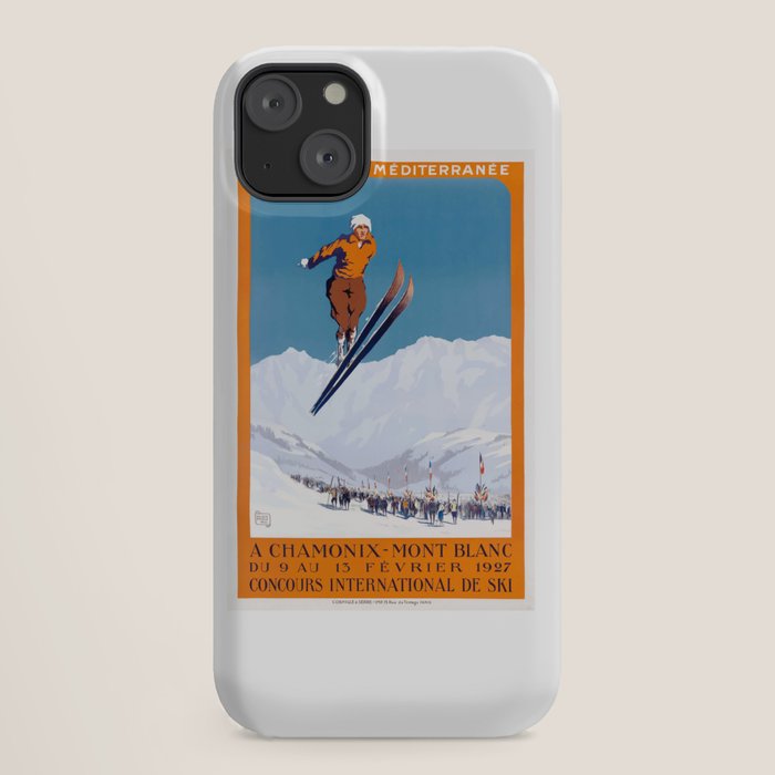 1927 Chamonix - Mont Blanc France Ski Championship Poster iPhone Case