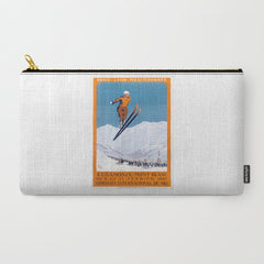 1927 Chamonix - Mont Blanc France Ski Championship Poster Carry All Pouch