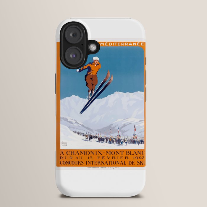 1927 Chamonix - Mont Blanc France Ski Championship Poster iPhone Case