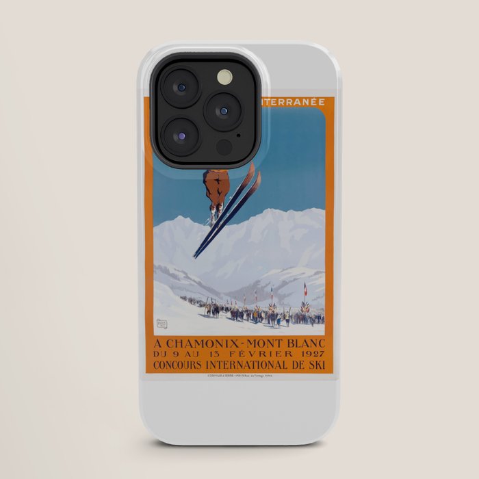 1927 Chamonix - Mont Blanc France Ski Championship Poster iPhone Case