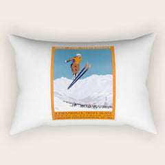 1927 Chamonix - Mont Blanc France Ski Championship Poster Rectangular Pillow