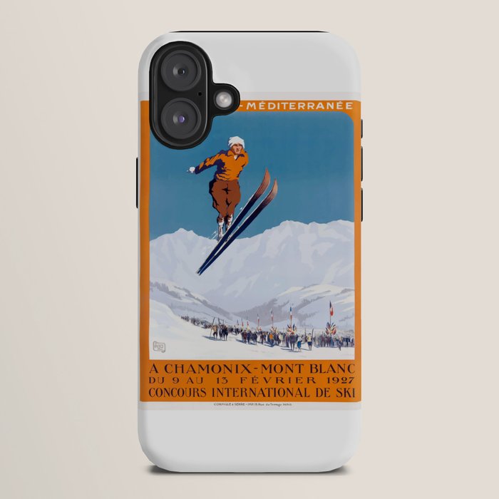 1927 Chamonix - Mont Blanc France Ski Championship Poster iPhone Case