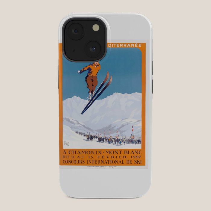 1927 Chamonix - Mont Blanc France Ski Championship Poster iPhone Case